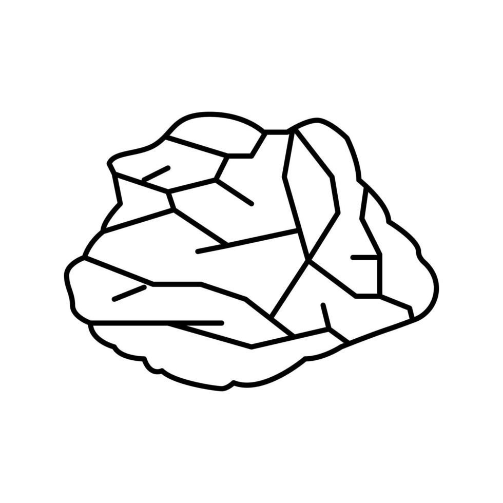 opal stone rock line icon vector illustration