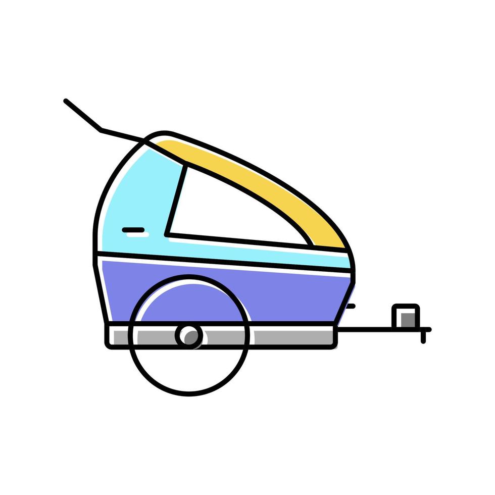 niño de remolque para ilustración de vector de icono de color de bicicleta