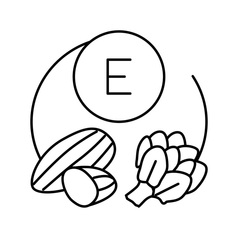 e vitamin line icon vector illustration