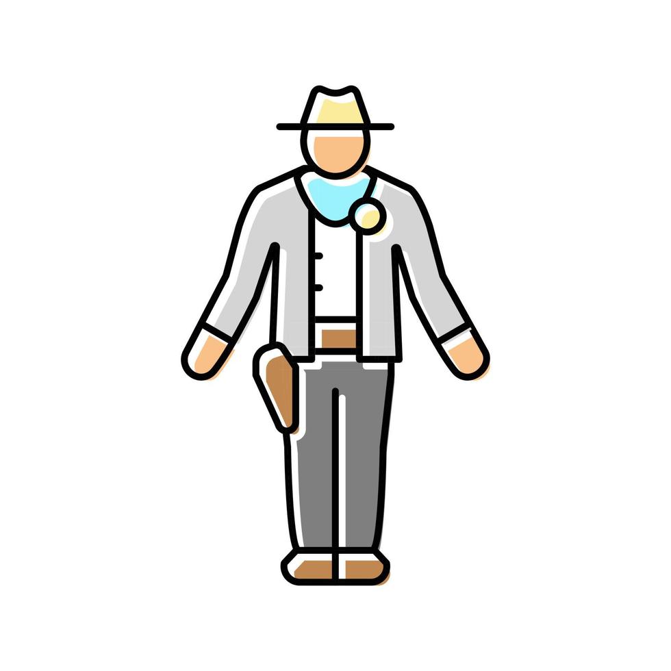 sheriff western color icon vector illustration