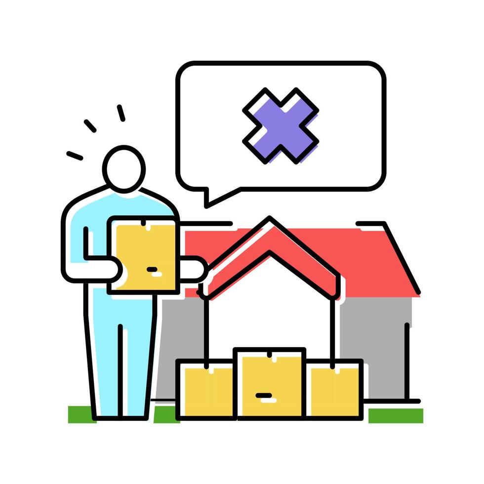 eviction property estate home color icon vector illustration