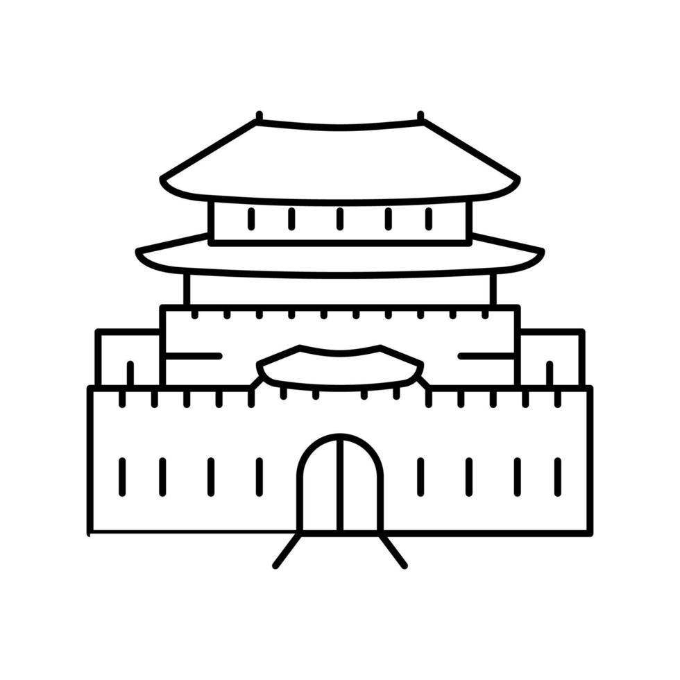 hwaseong fortress line icon vector illustration