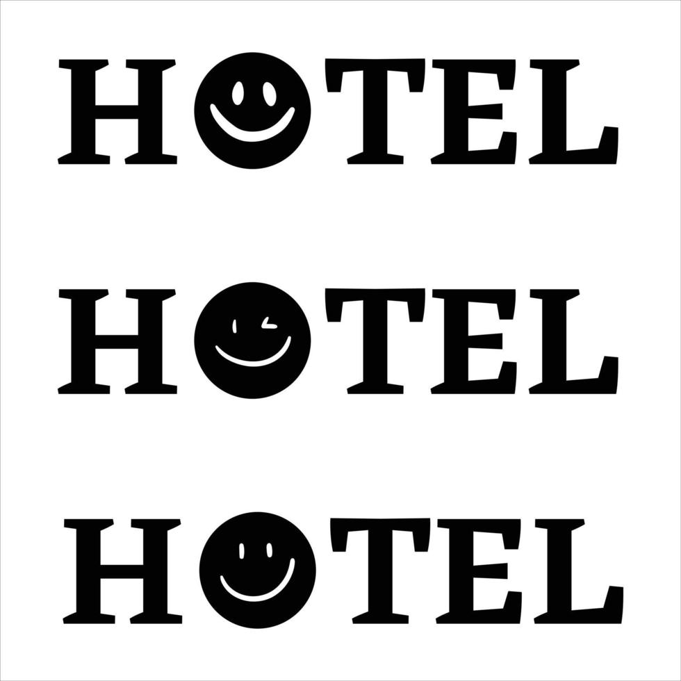 Collection of hotel typography vector