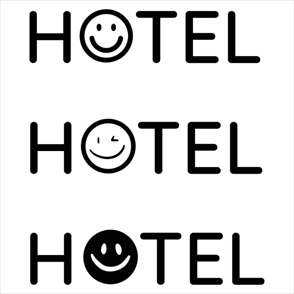 colección de tipografía de hotel vector