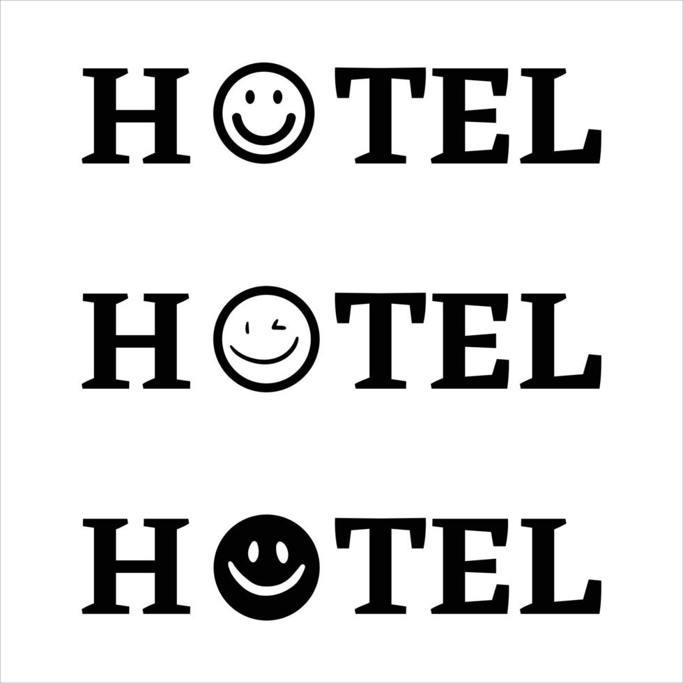 colección de tipografía de hotel vector