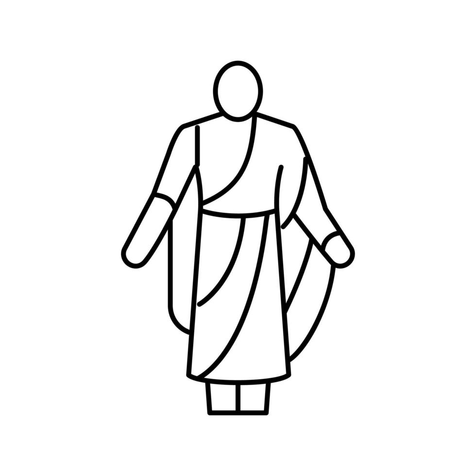 toga ancient rome line icon vector illustration