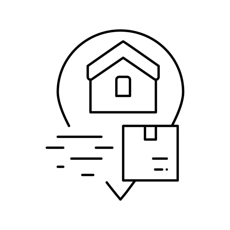 servicio de entrega a domicilio envío gratuito línea icono vector ilustración