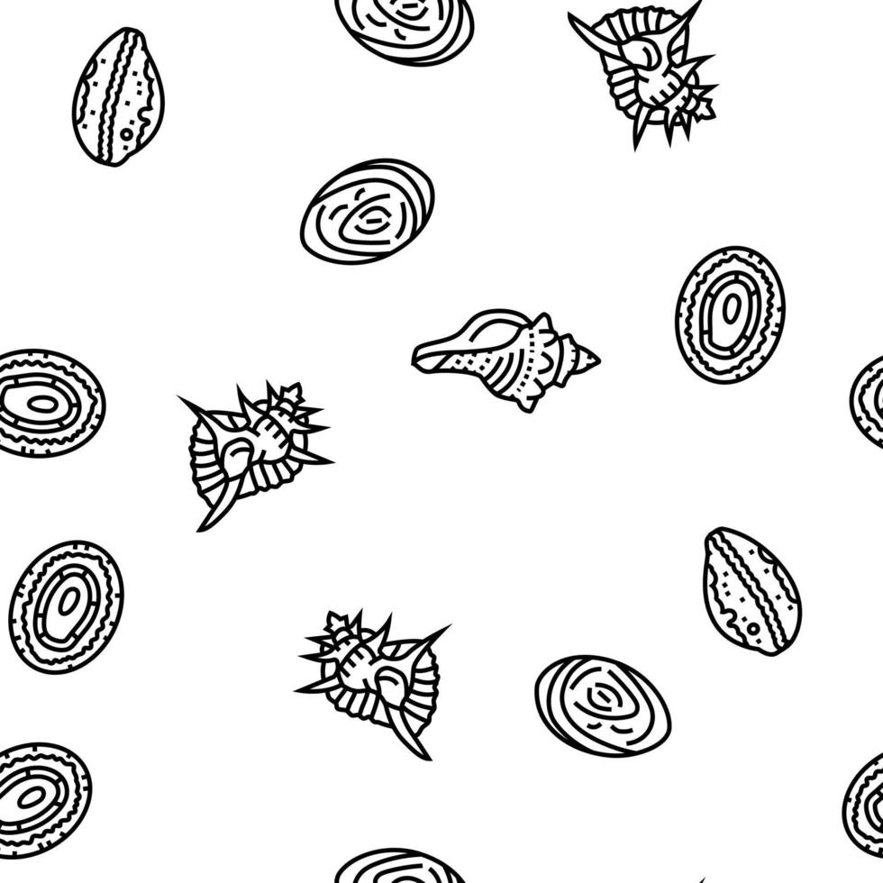 sea shell beach summer ocean vector seamless pattern