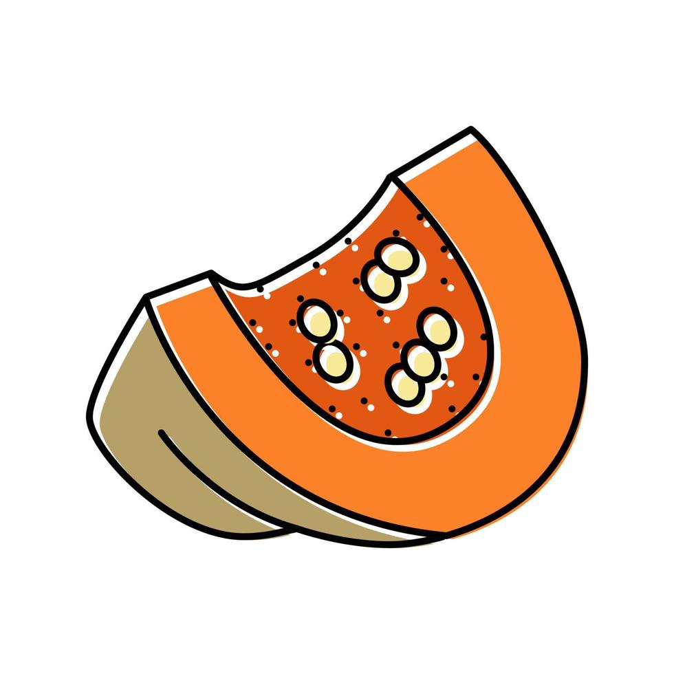 pedazo de semillas de calabaza icono de color ilustración vectorial vector