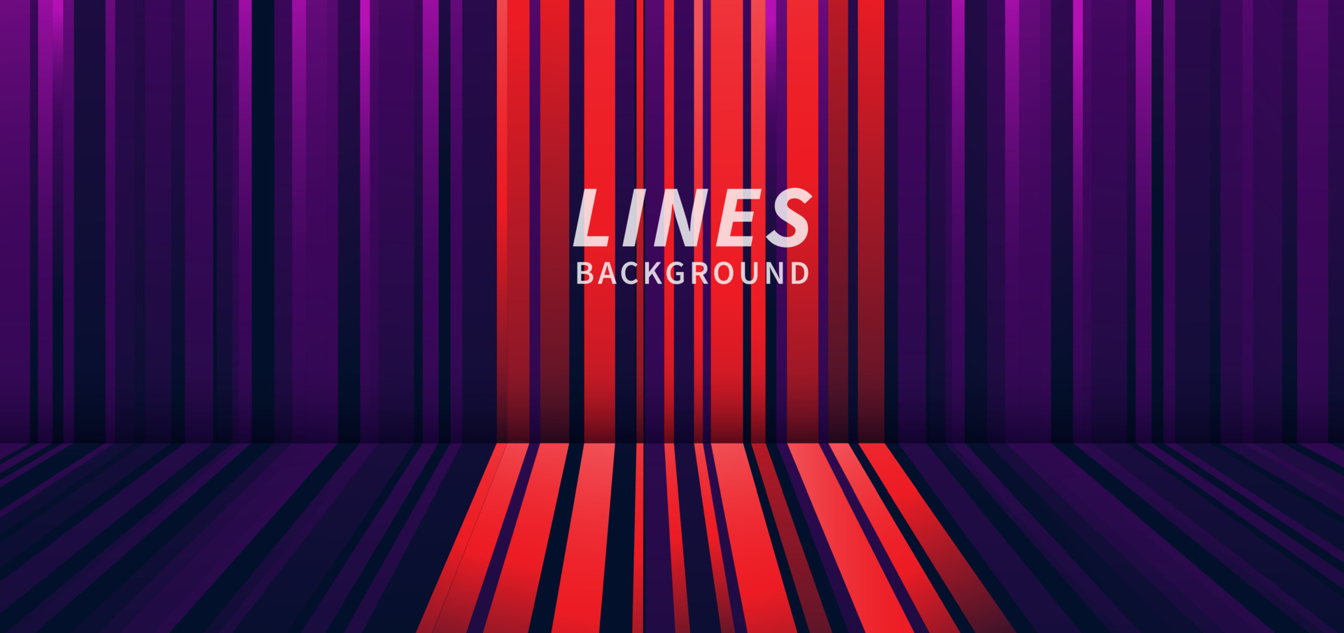 Abstract vertical stripe lines red and purple with perspective color