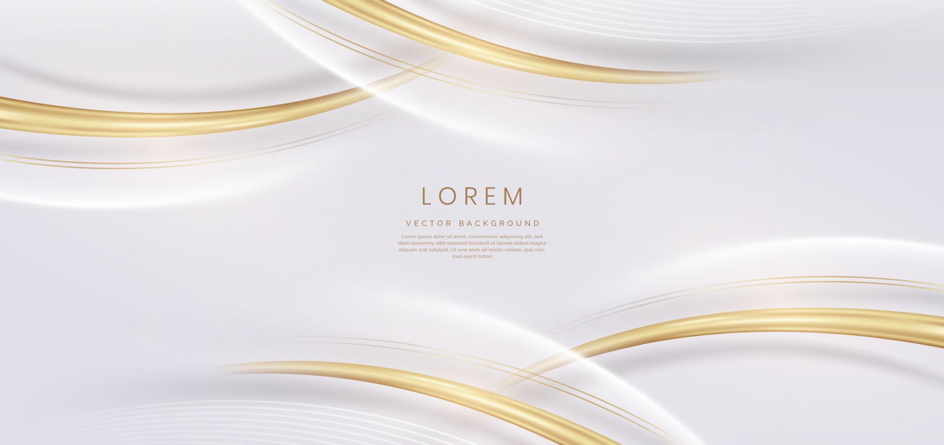 Luxury goleden curved lines on white background. Template luxury premium award design. vector