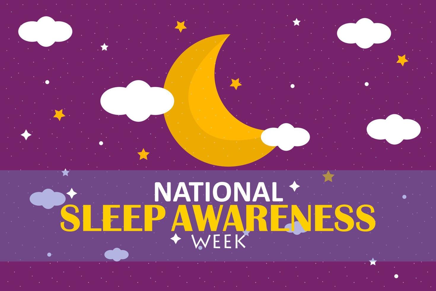 La semana nacional de concientización sobre el sueño es un evento anual que se celebra cada año en marzo. vector