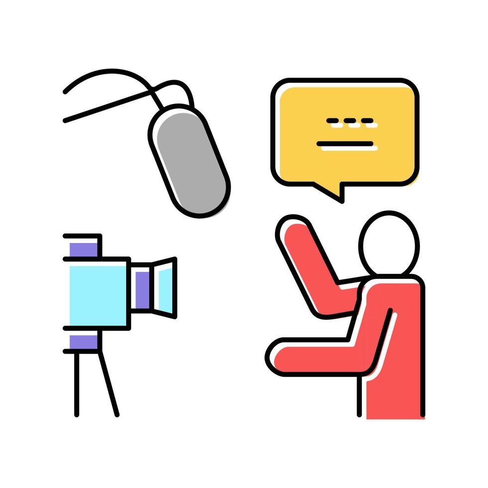 recording news color icon vector illustration