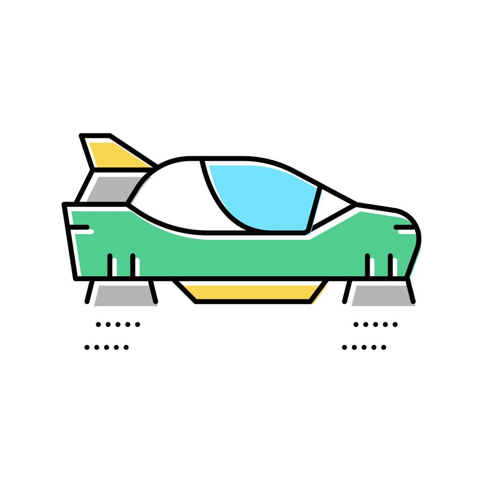 flying car color icon vector illustration