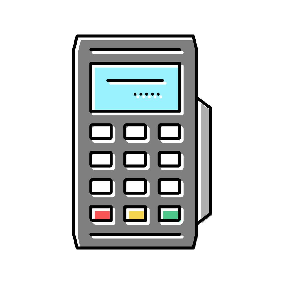 modile pos terminal gadget color icon vector illustration