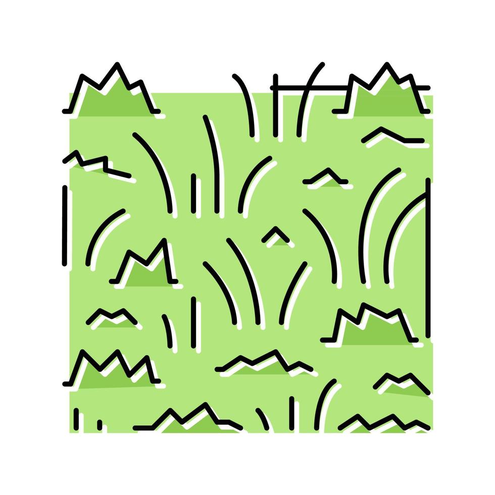 pradera parque hierba color icono vector ilustración