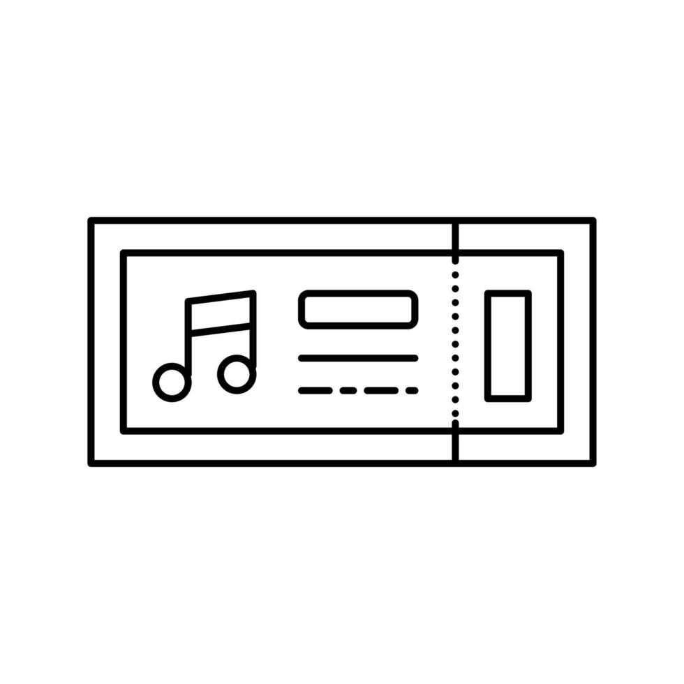 ticket on music festival line icon vector illustration