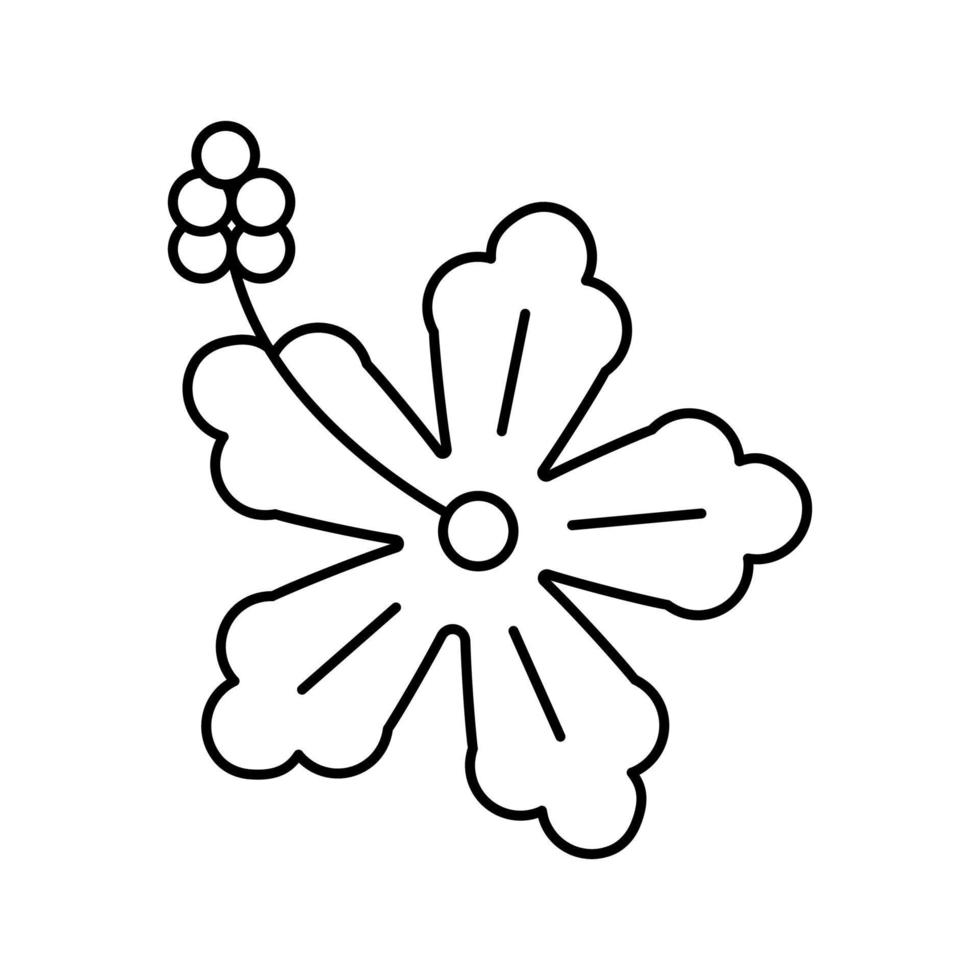 hibiscus flower hawaii line icon vector illustration