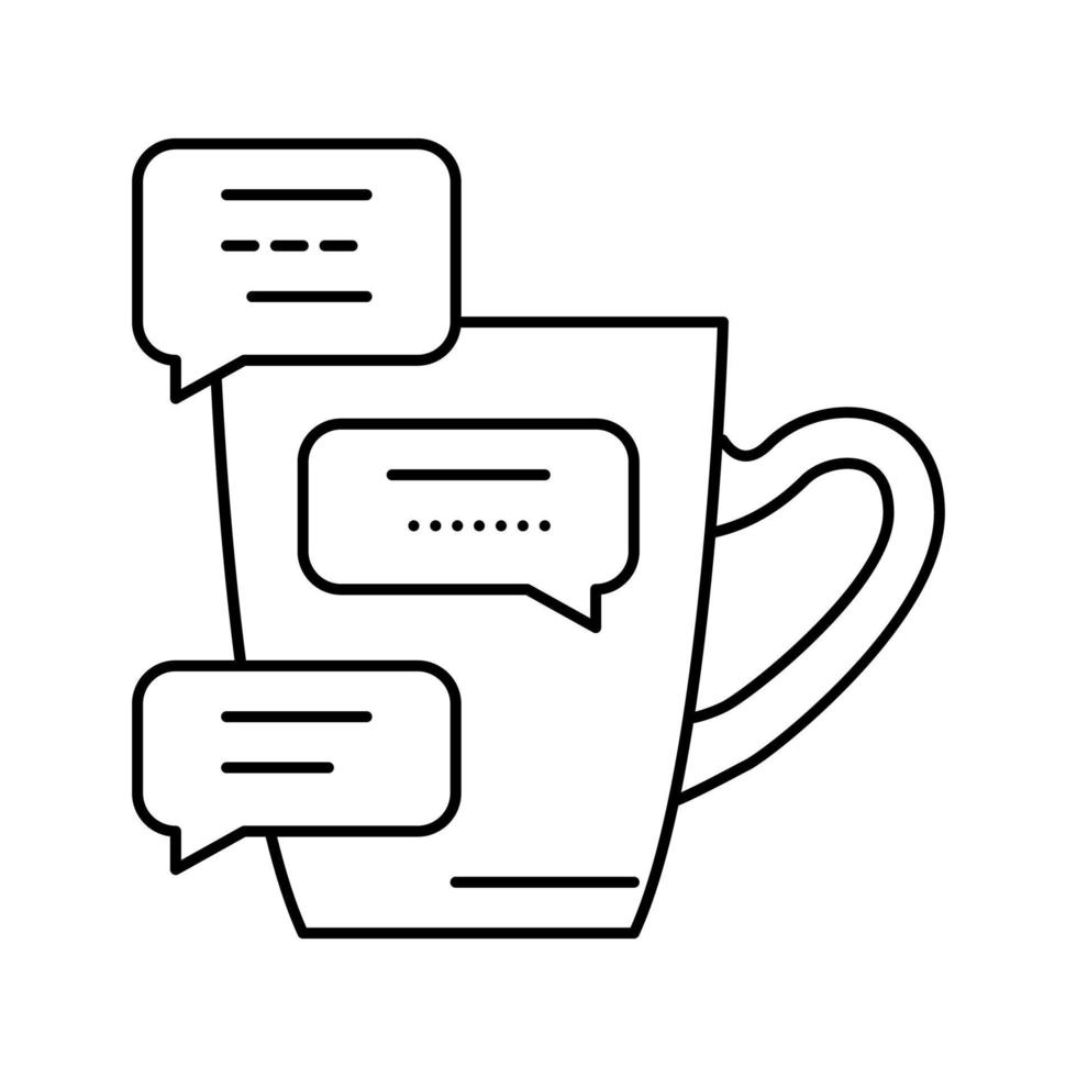 coffee break communication line icon vector illustration