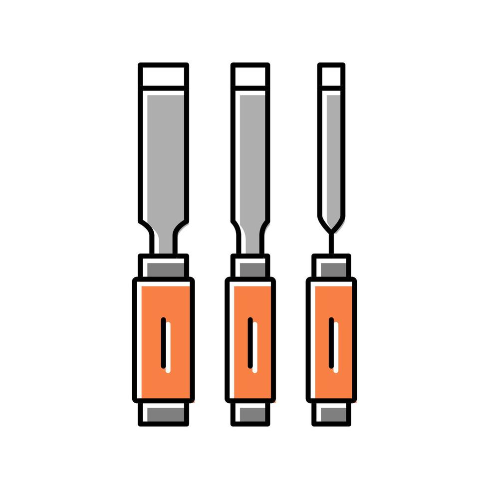 chisel carpenter tools color icon vector illustration