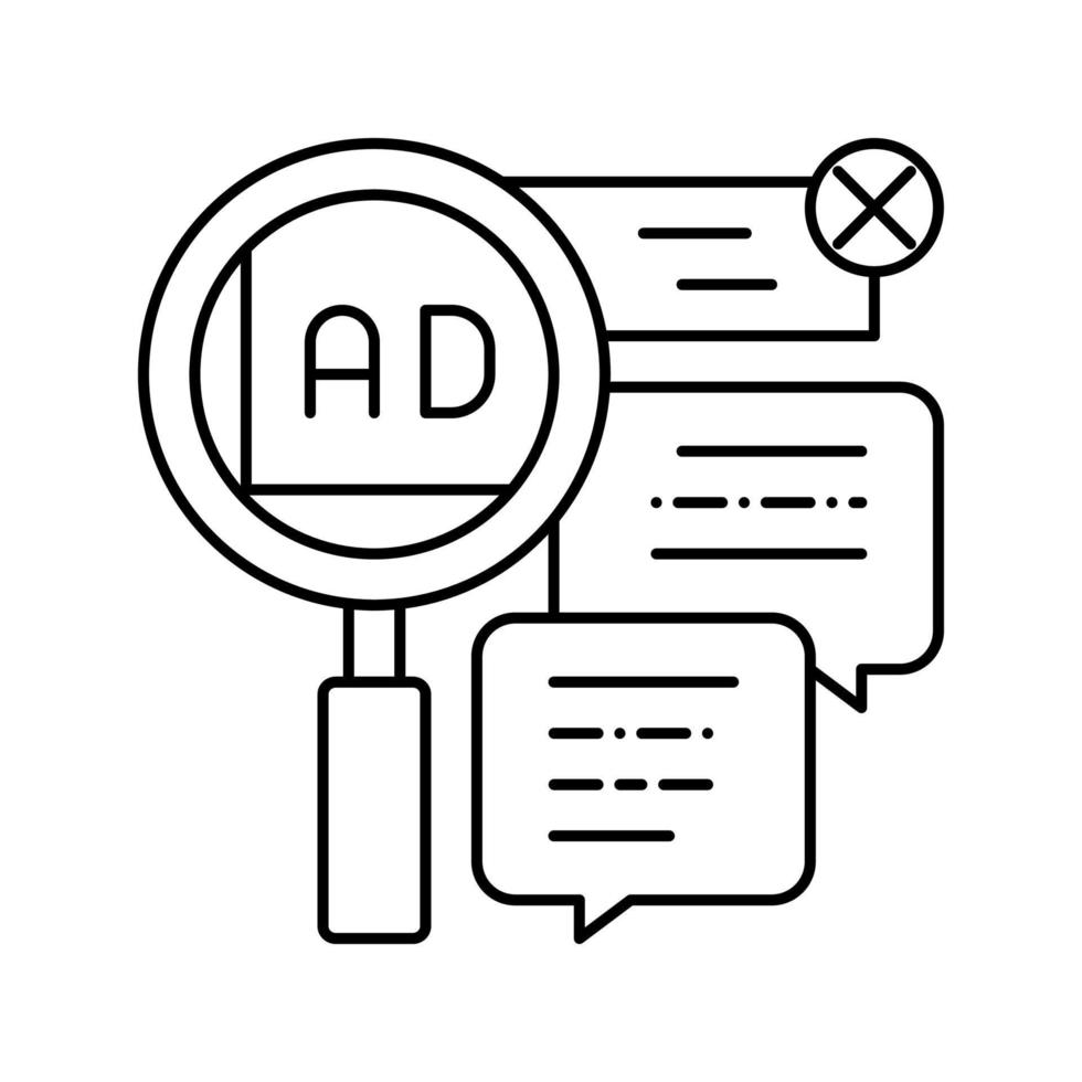 advertisement in comments line icon vector illustration