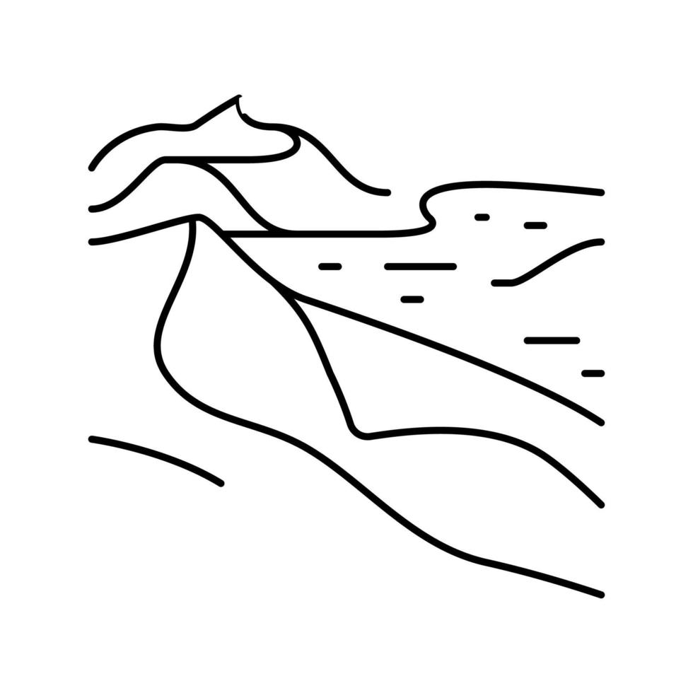 namib desierto línea icono vector ilustración