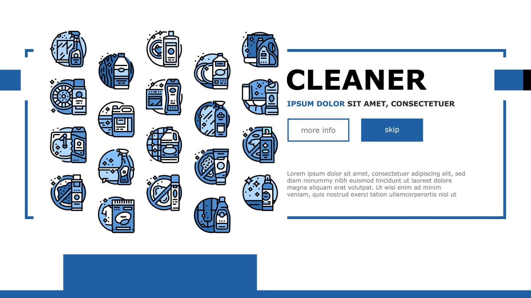 cleaner clean detergent wash hand landing header vector