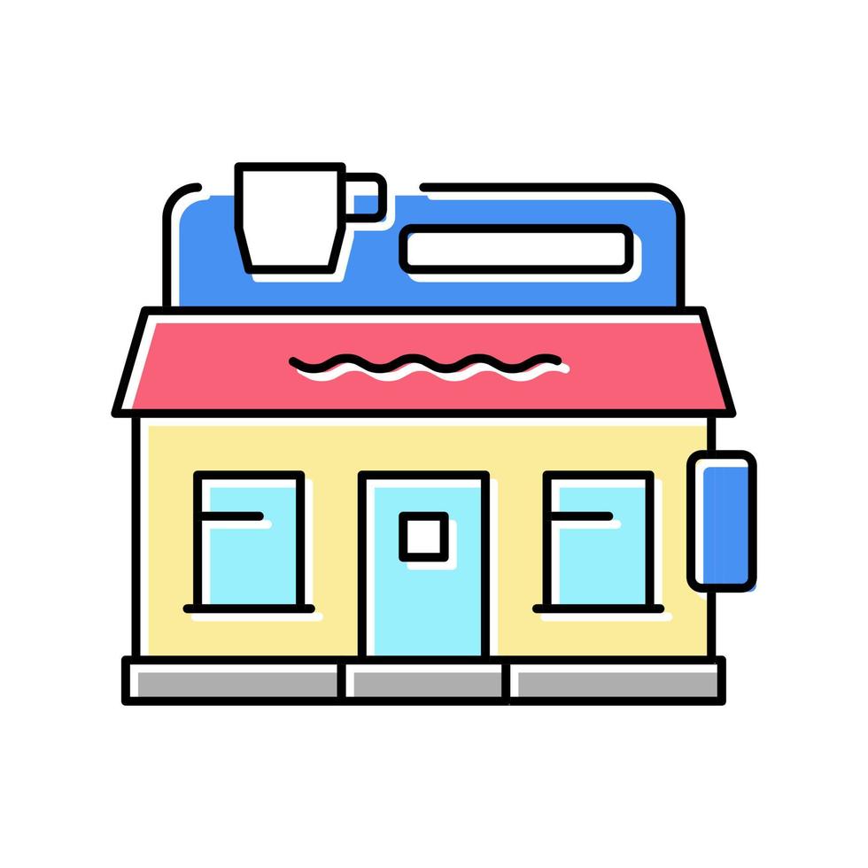 ilustración de vector de icono de color de cafetería
