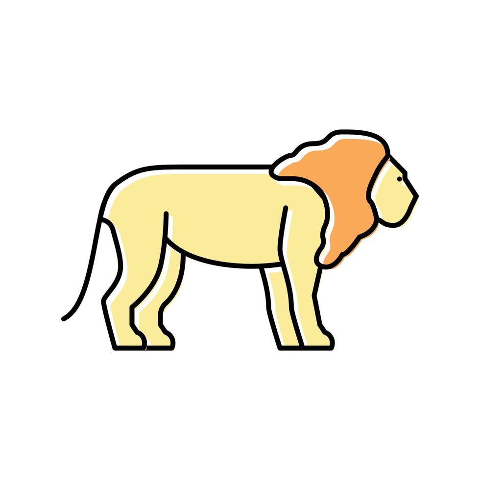 león animal en zoo color icono vector ilustración