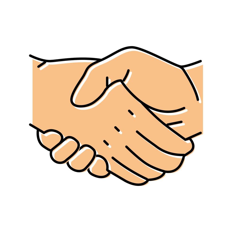 handshake with hand color icon vector illustration