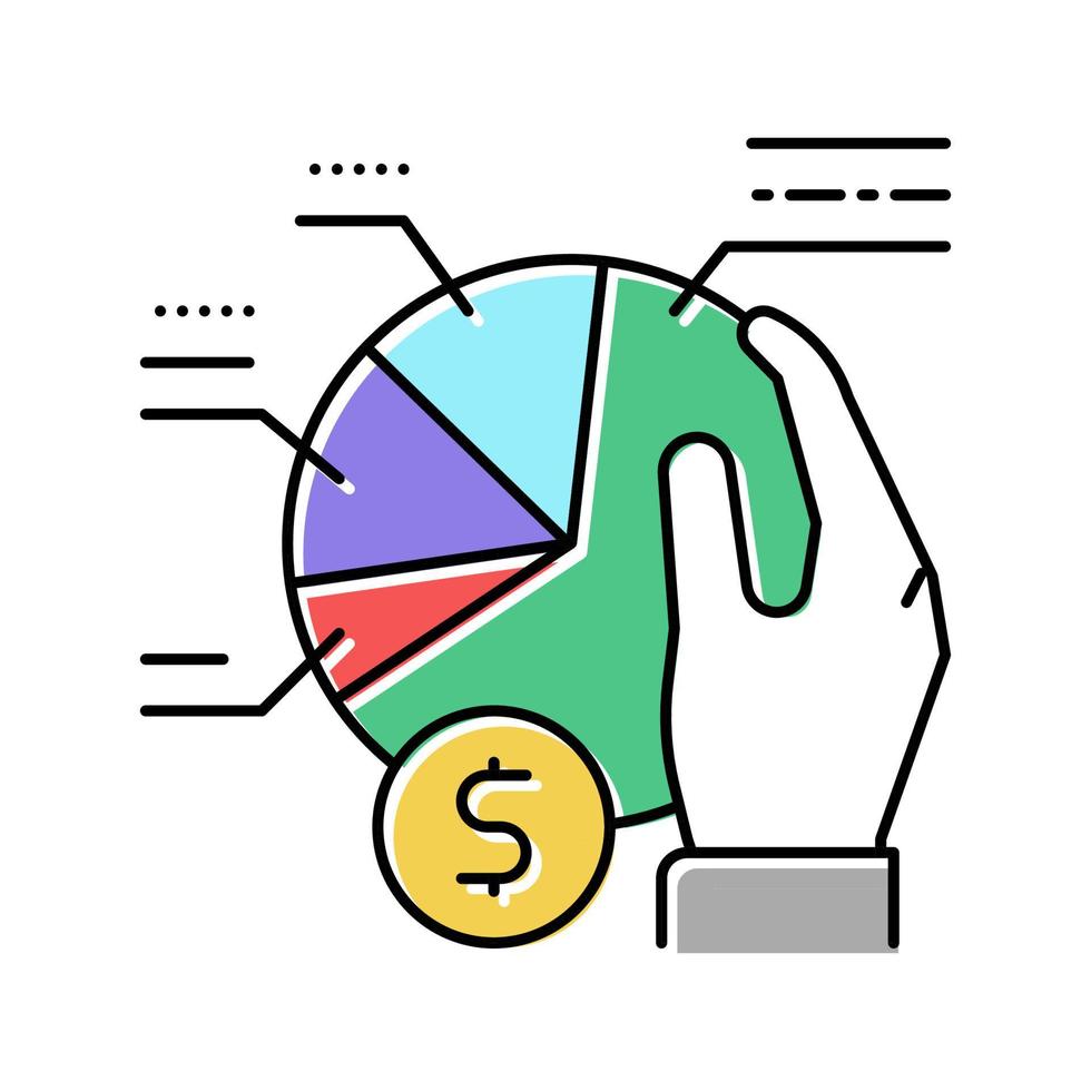 Ilustración de vector de icono de color de participación de beneficios