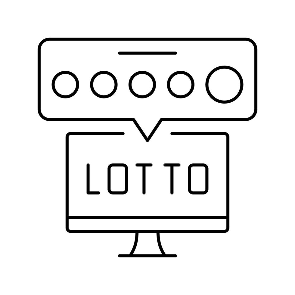 ilustración de vector de icono de línea de lotería de tv