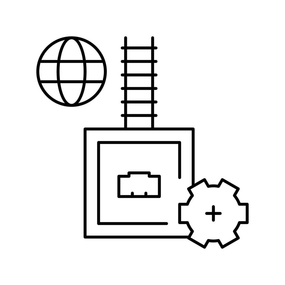 ilustración de vector de icono de línea de fusible eléctrico