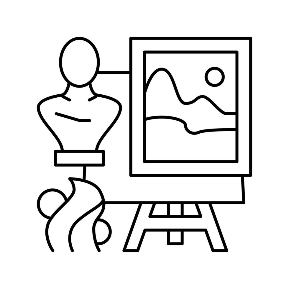 art school lesson line icon vector illustration