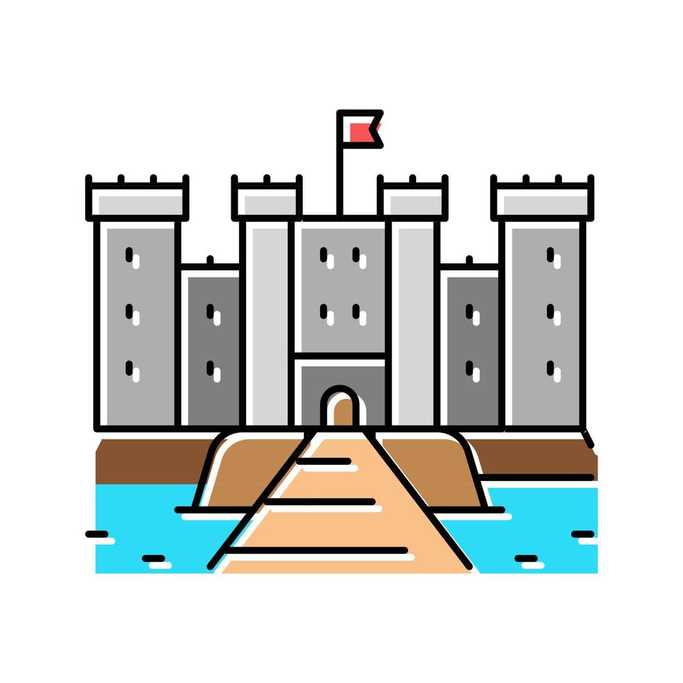 castle medieval building color icon vector illustration