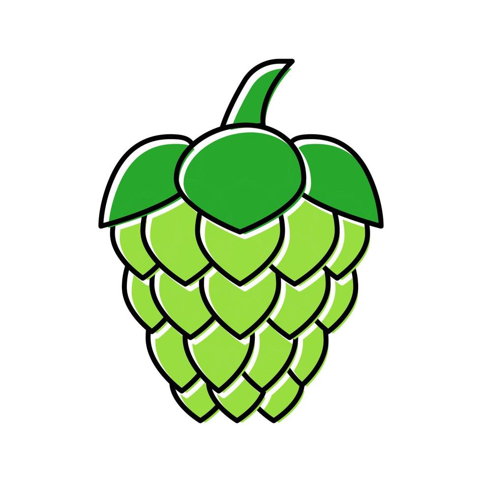 Ilustración de vector de icono de color de producción de cerveza de lúpulo