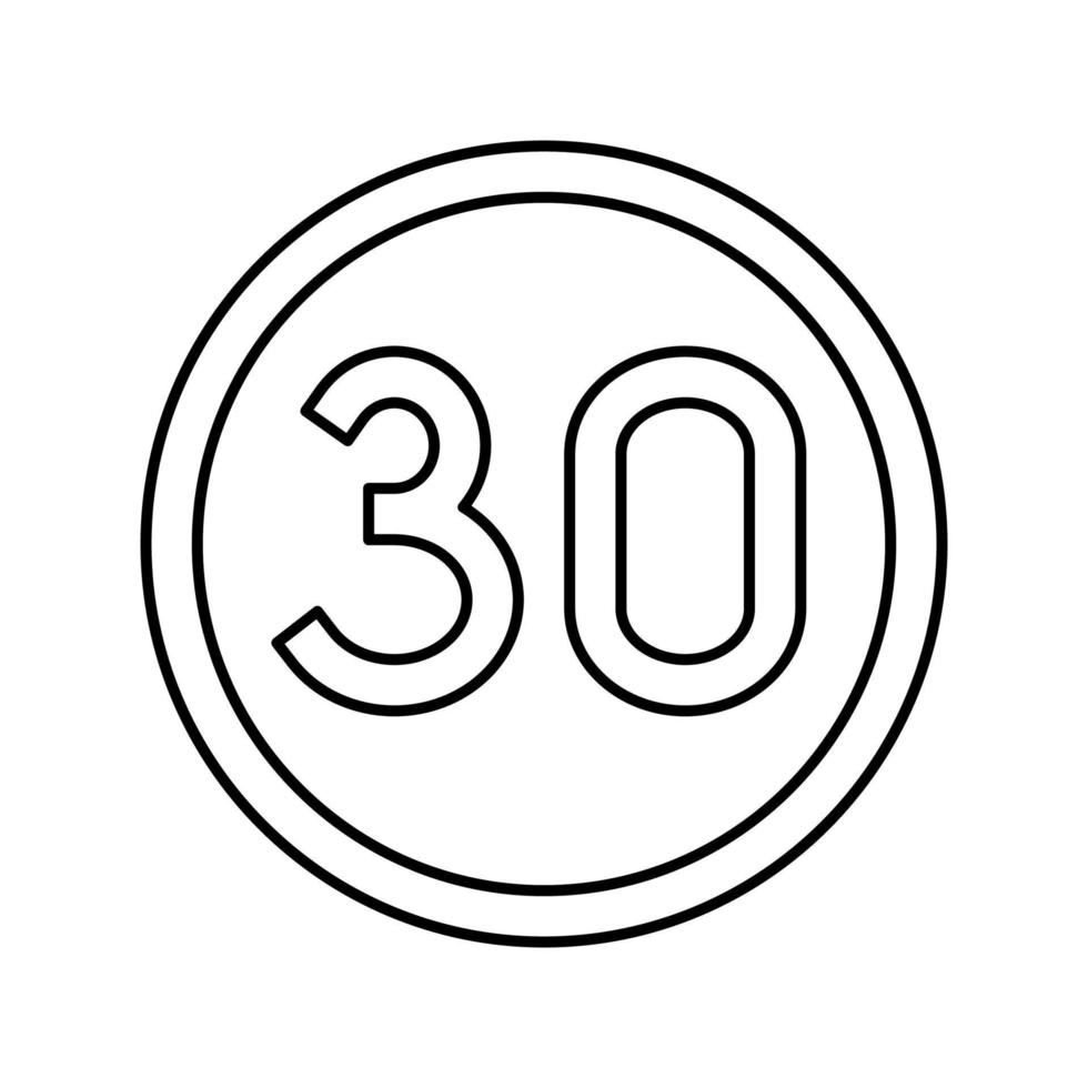 speed limit road sign line icon vector illustration