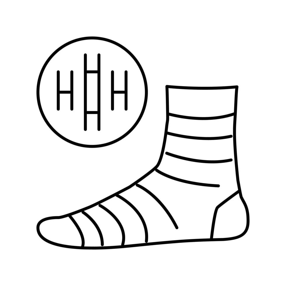 bamboo material sock line icon vector isolated illustration