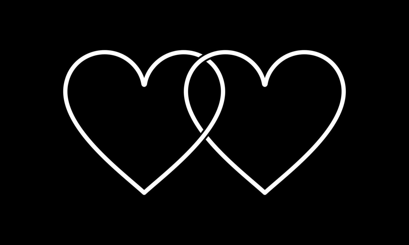 Pair of the Heart Shape Icon Symbol. Romance Couple in Love Icon Symbol for Logo, Art Illustration, Apps, Website or Graphic Design Element. Vector Illustration