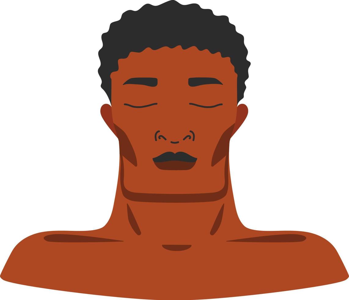 hombre afroamericano abstracto con piel negra vector