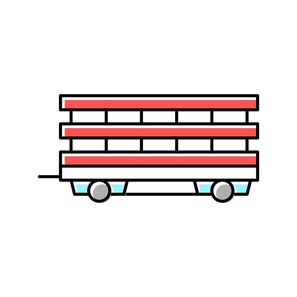 farm products transportation trailer color icon vector illustration