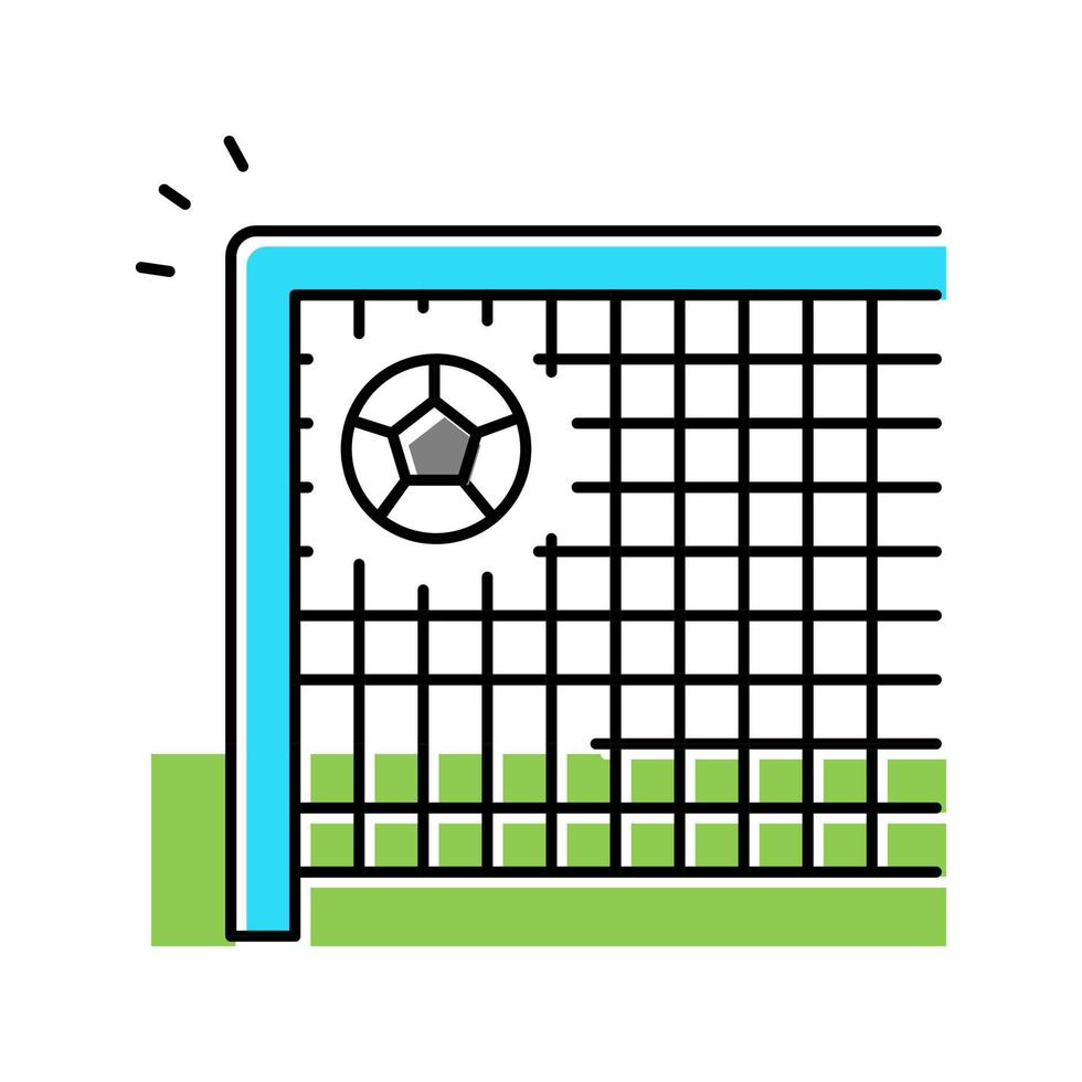 gol, fútbol, color, icono, vector, ilustración vector