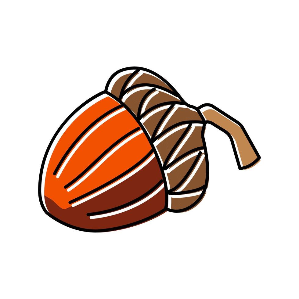 acorn autumn color icon vector illustration