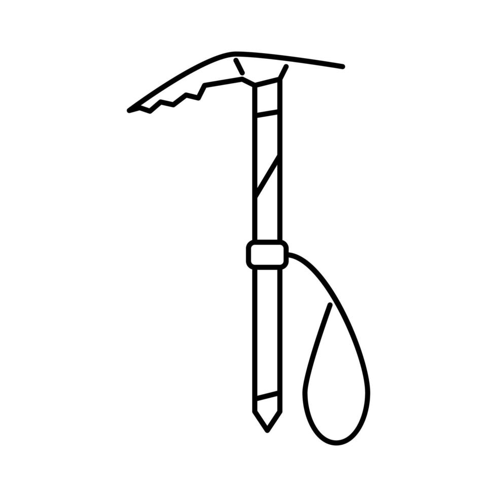 ice axe tool line icon vector illustration