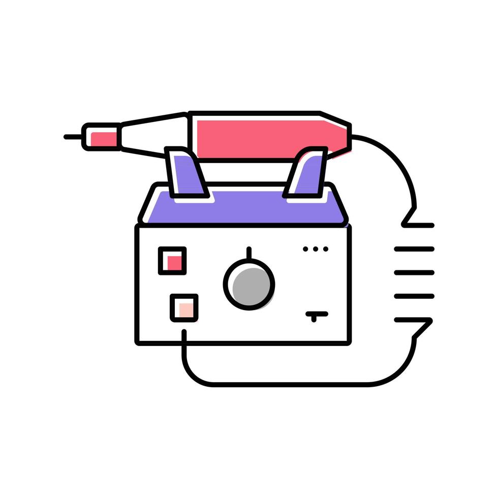 electric nail drill color icon vector illustration
