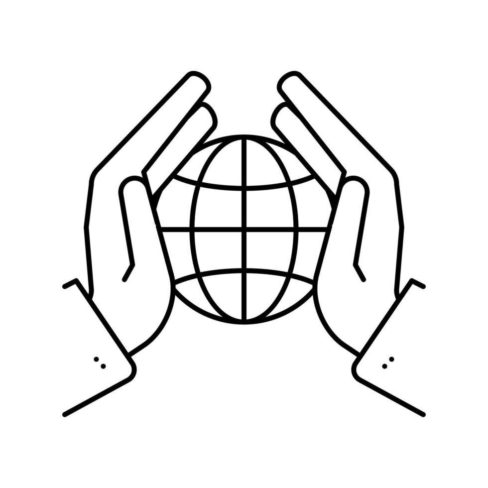 safety planet ecosystem line icon vector illustration
