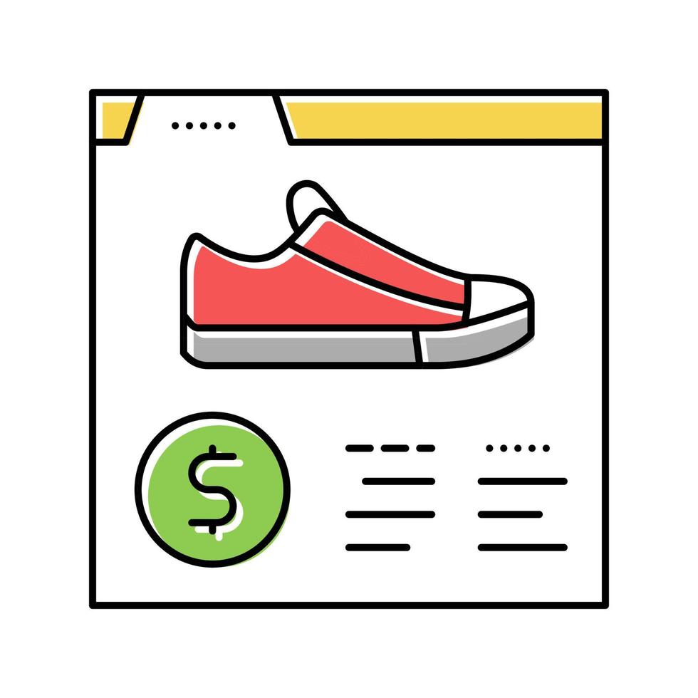 zapatos tienda departamento color icono vector ilustración