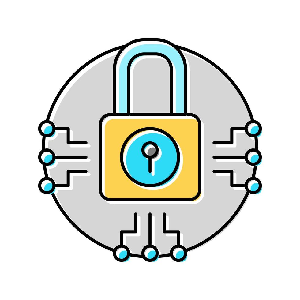 system padlock color icon vector illustration