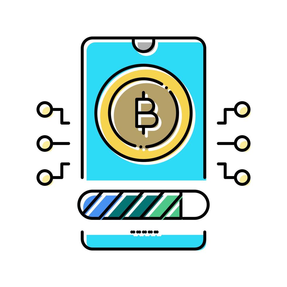 aplicación de teléfono de criptomoneda de pago icono de color ilustración vectorial vector