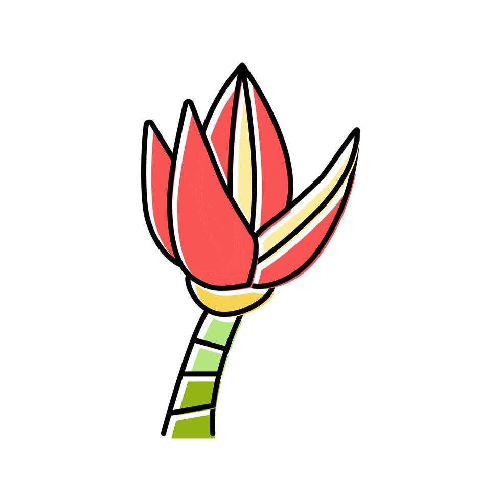 flor plátano color icono vector ilustración